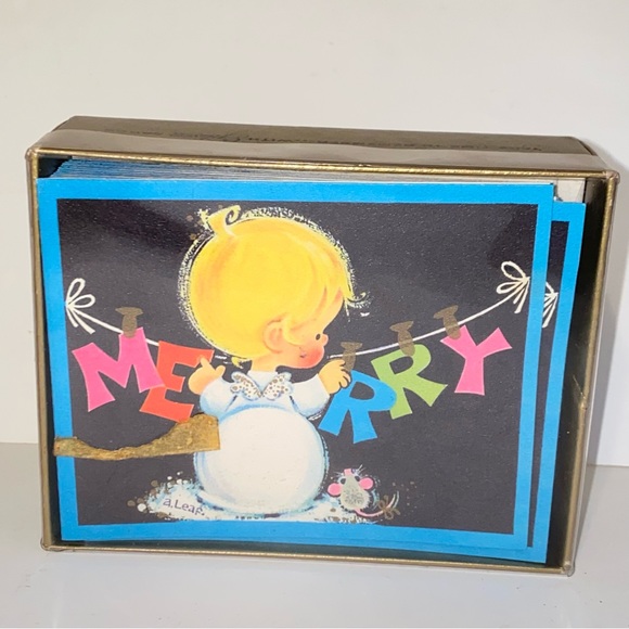 Vintage 1960s Gibson Boxed Christmas Fantasies Christmas Cards & Envelopes - Picture 1 of 10